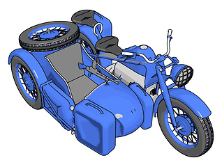 Image showing 3D vector illustration on white background  of a military motorc