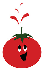 Image showing Happy tomato, vector or color illustration.