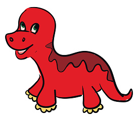 Image showing A red dinosaur vector or color illustration