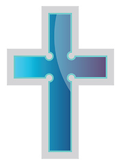 Image showing Blue Episcopal Cross vector religion illustration on a white bac