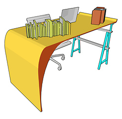 Image showing A wooden table vector or color illustration