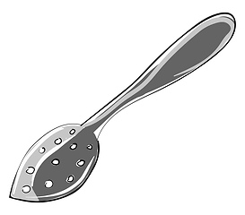 Image showing Drawing of a mote teaspoon, vector or color illustration. 