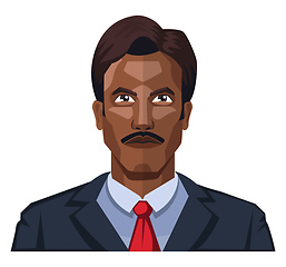 Image showing Handsome man with moustaches illustration vector on white backgr