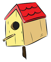 Image showing Image of bird house, vector or color illustration.