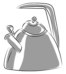 Image showing Silver teapot vector or color illustration