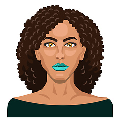 Image showing Pretty girl with curly hair illustration vector on white backgro