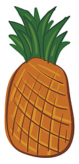 Image showing A cartoon picture of pineapple with green leaves looks cute vect