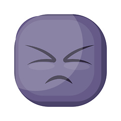 Image showing Angry square light purple emoji face vector illustration on a wh