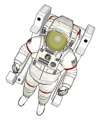 Image showing Vector illustration of an astronaut white background