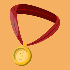 Image showing Gold medal vector color illustration.