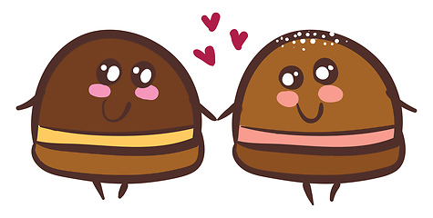 Image showing Love of chocolate truffles vector or color illustration