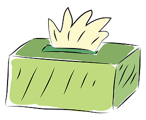 Image showing Light green tissue box vector illustration on white background 