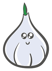 Image showing Image of cute garlic, vector or color illustration.