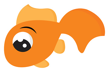 Image showing Clipart of a yellow fish set on isolated white background vector