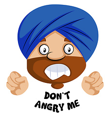 Image showing Muslim human emoji with don\'t angry me expression, illustration,