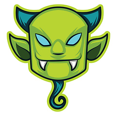 Image showing Green devil illustration vector on white background 