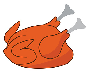 Image showing Delicious whole roasted chicken dish ready to be served vector c