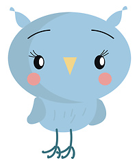 Image showing Little blue owl illustration vector on white background 