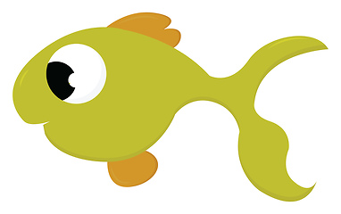 Image showing Small green fish vector or color illustration