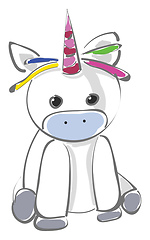 Image showing The painting of a foil unicorn balloon from spritz toy, vector o