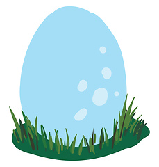 Image showing A big blue dinosaur egg vector or color illustration