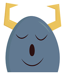 Image showing A happy blue sleeping monster, vector color illustration.