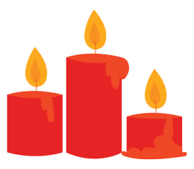 Image showing Burning orange candles vector illustration 