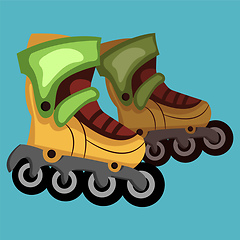 Image showing Scatting shoes vector color illustration.