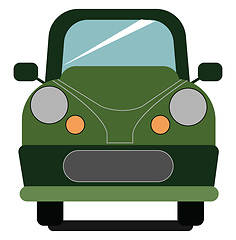 Image showing Dashing green colour car, vector or color illustration.