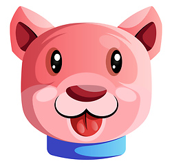 Image showing Happy pink cartoon dog vector illustartion on white background