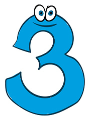 Image showing Emoji of happy number-7 in blue color vector or color illustrati