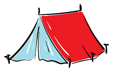 Image showing Red tent illustration vector on white background 