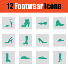 Image showing Set of footwear icons