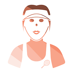 Image showing Tennis woman athlete head icon