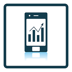 Image showing Smartphone with analytics diagram icon