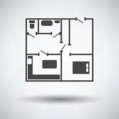 Image showing Icon of apartment plan