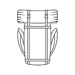 Image showing Icon of camping backpack
