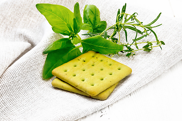 Image showing Cookies with spinach on light board