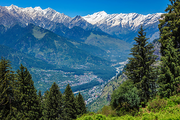 Image showing Spring in Kullu valley in Himalaya mountains. Himachal Pradesh, India