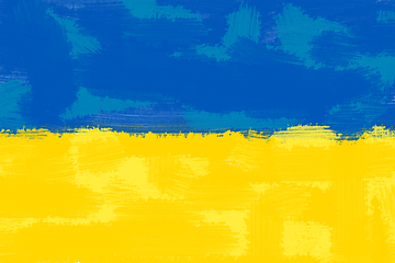 Image showing Ukrainian Flag. Be brave like Ukraine. Stay with Ukraine.