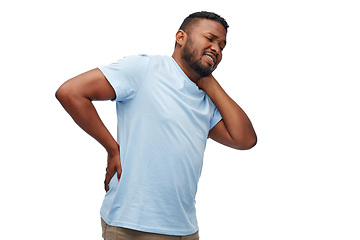 Image showing african american man suffering from backache