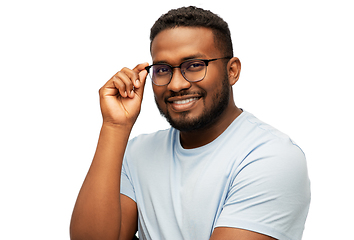 Image showing smiling african american man in glasses