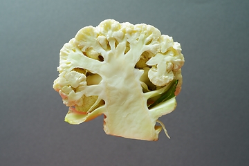 Image showing section of a cauliflower on a gray background