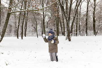 Image showing Boy in winter, close up