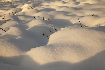 Image showing Snow drifts in winter