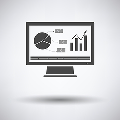 Image showing Monitor with analytics diagram icon