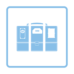 Image showing Oil, dollar and gold dividing briefcase concept icon