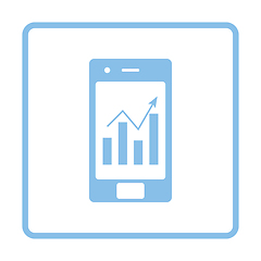 Image showing Smartphone with analytics diagram icon