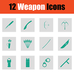Image showing Set of twelve weapon icons