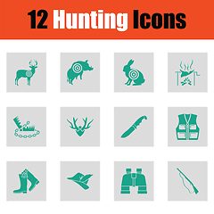 Image showing Set of hunting icons